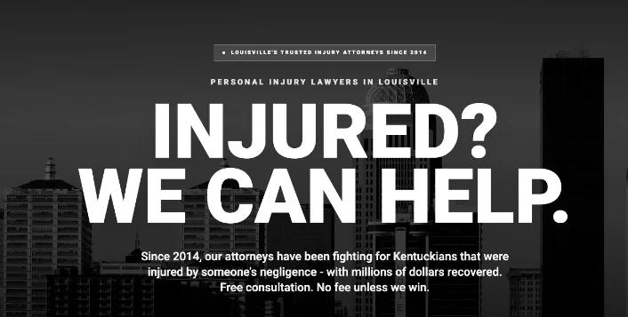 A billboard that reads Injured? We can help.